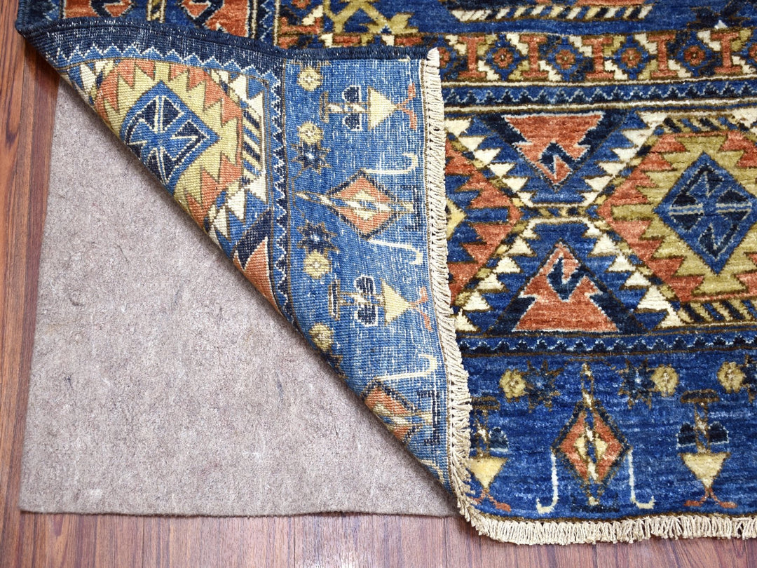 9'5" x 12'0" New Hand Knotted Blue Wool Rectangle Oriental Rug - MOA10267263