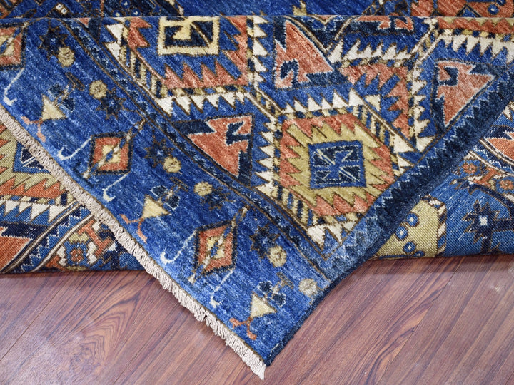 9'5" x 12'0" New Hand Knotted Blue Wool Rectangle Oriental Rug - MOA10267263