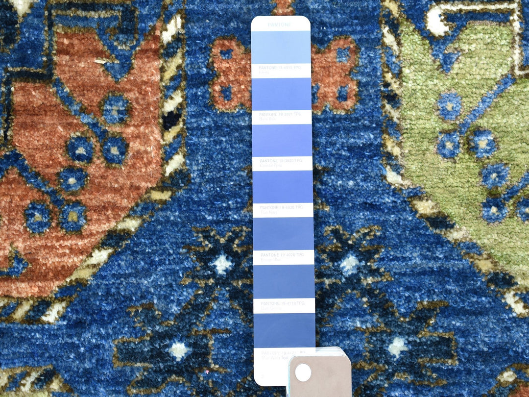 9'5" x 12'0" New Hand Knotted Blue Wool Rectangle Oriental Rug - MOA10267263