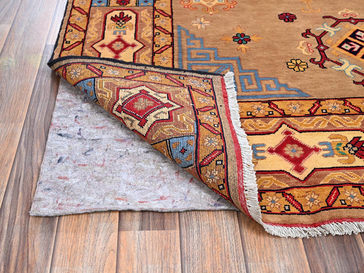 4'11" x 6'10" New Hand Knotted Brown Wool Rectangle Oriental Rug - MOA102672