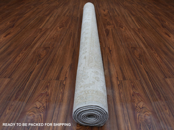 6'0" x 8'10" New Hand Knotted Grey Wool Rectangle Oriental Rug - MOA10267375