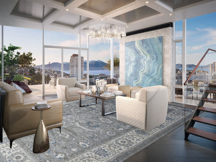 12'0" x 17'8" New Hand Knotted Grey Wool Rectangle Oriental Rug - MOA10267383