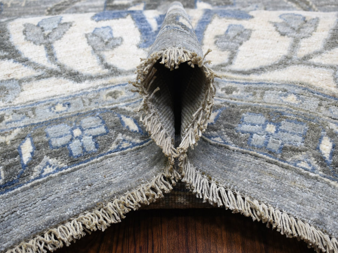 12'0" x 17'8" New Hand Knotted Grey Wool Rectangle Oriental Rug - MOA10267383