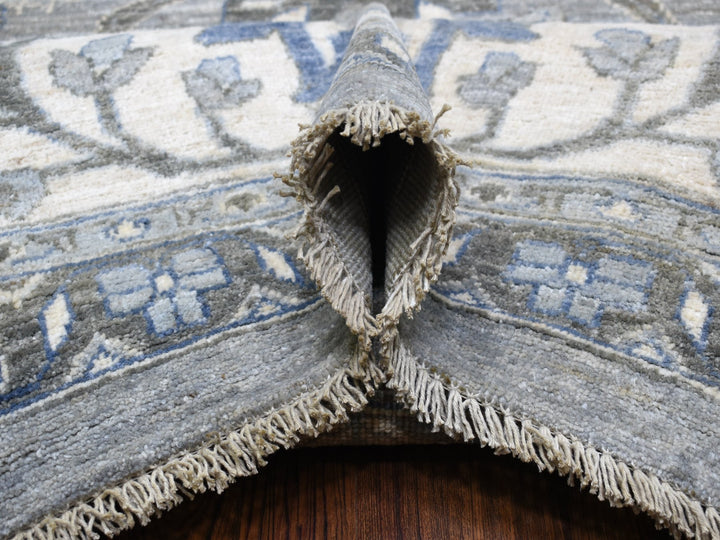 12'0" x 17'8" New Hand Knotted Grey Wool Rectangle Oriental Rug - MOA10267383