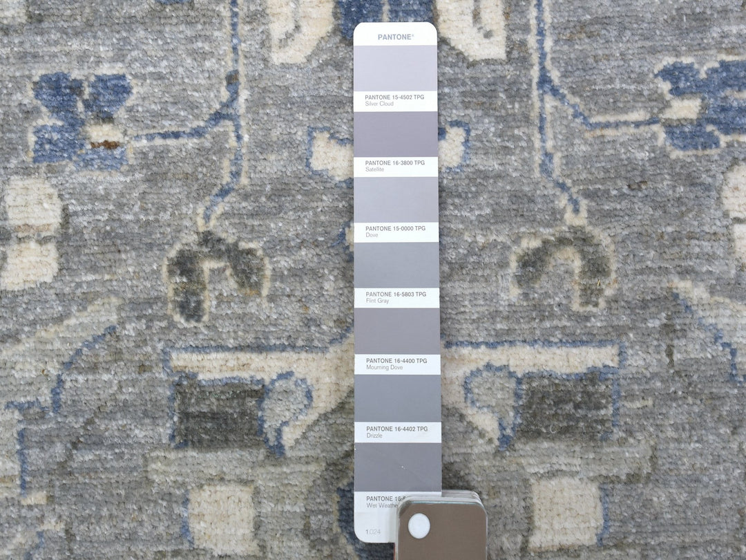 12'0" x 17'8" New Hand Knotted Grey Wool Rectangle Oriental Rug - MOA10267383