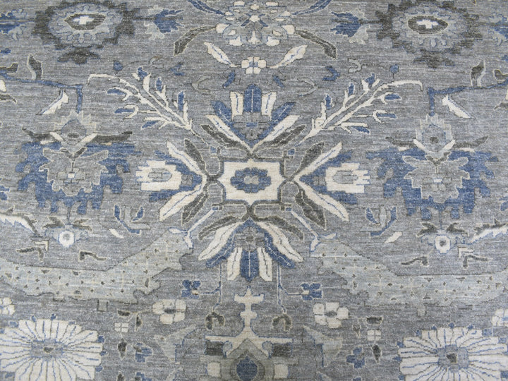 12'0" x 17'8" New Hand Knotted Grey Wool Rectangle Oriental Rug - MOA10267383