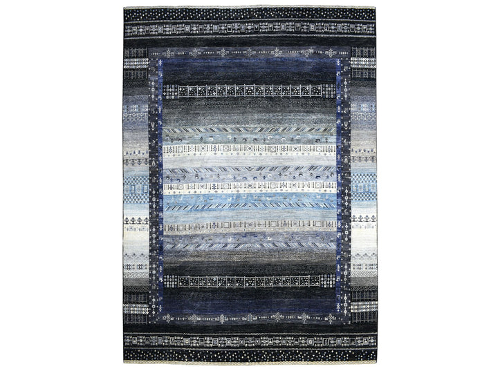 10'0" x 14'0" New Hand Knotted Black Wool Rectangle Oriental Rug - MOA10267396
