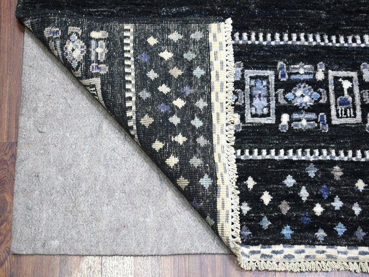 10'0" x 14'0" New Hand Knotted Black Wool Rectangle Oriental Rug - MOA10267396