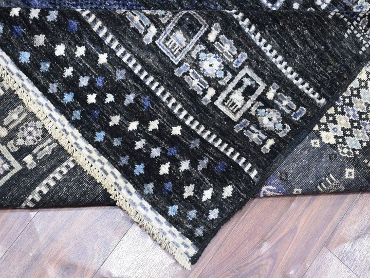 10'0" x 14'0" New Hand Knotted Black Wool Rectangle Oriental Rug - MOA10267396