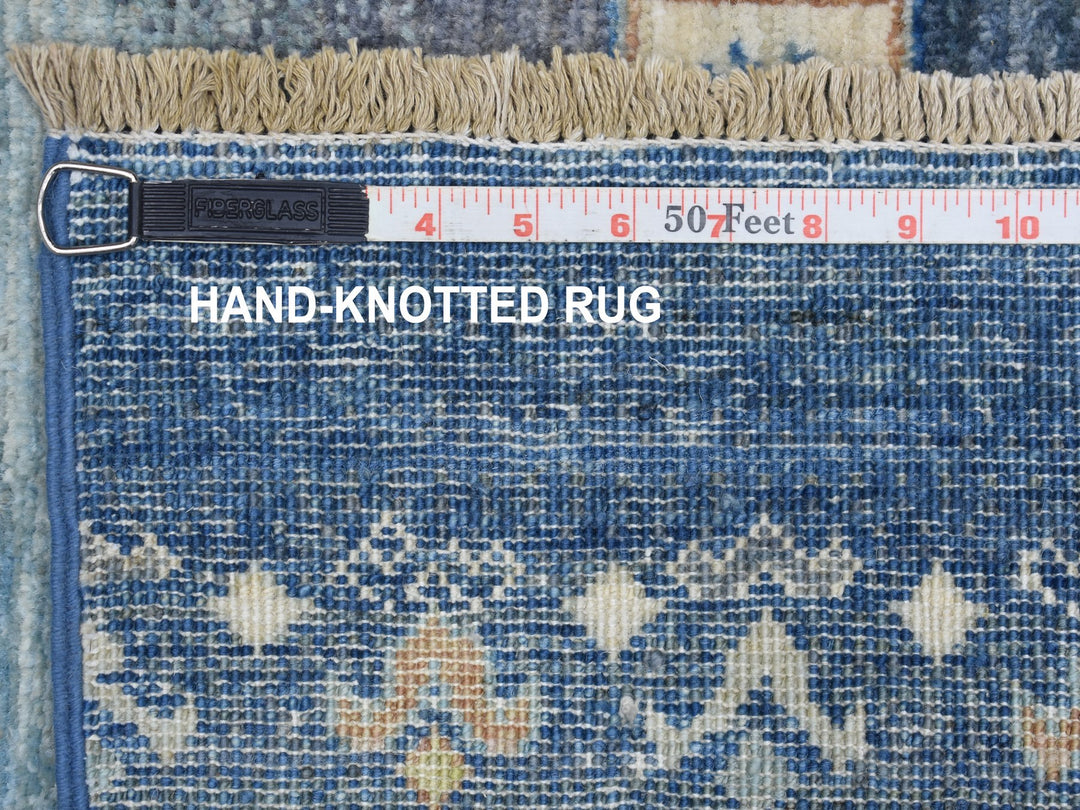2'5" x 9'7" New Hand Knotted Blue Wool Runner Oriental Rug - MOA10267399