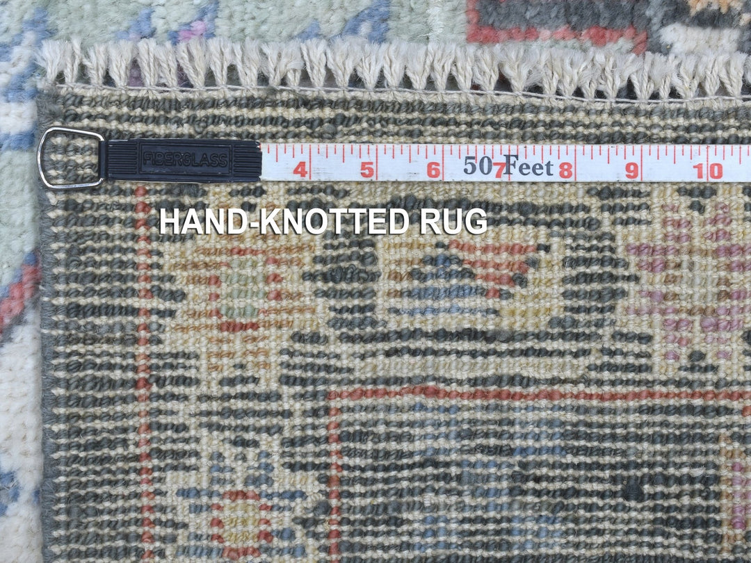 2'10" x 9'10" New Hand Knotted Grey Wool Runner Oriental Rug - MOA10267427