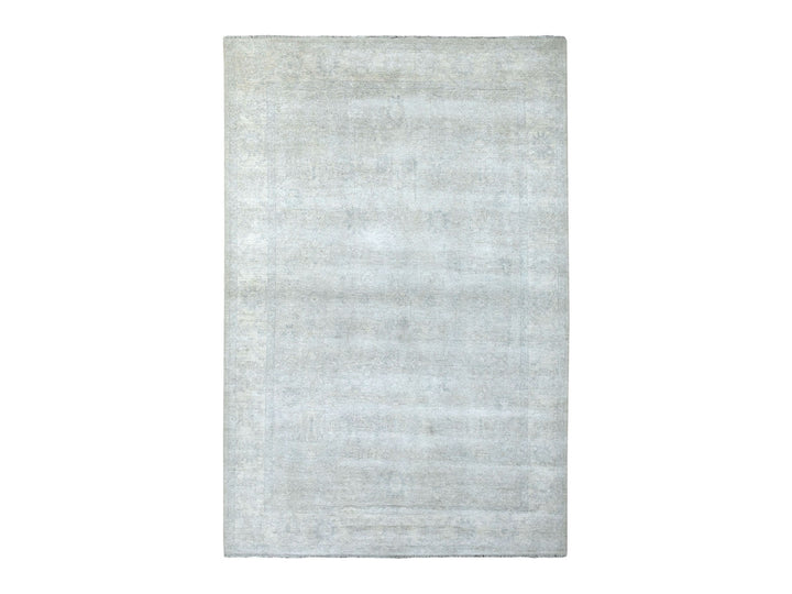 6'1" x 9'0" New Hand Knotted Beige Wool Rectangle Oriental Rug - MOA10267500