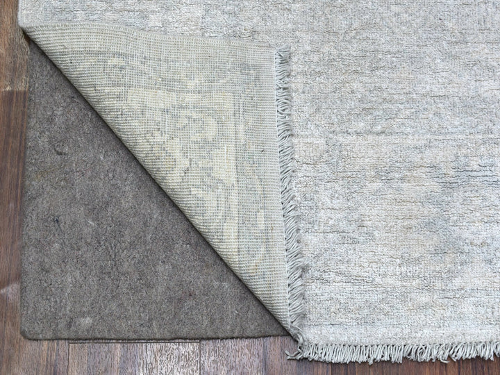 6'1" x 9'0" New Hand Knotted Beige Wool Rectangle Oriental Rug - MOA10267500