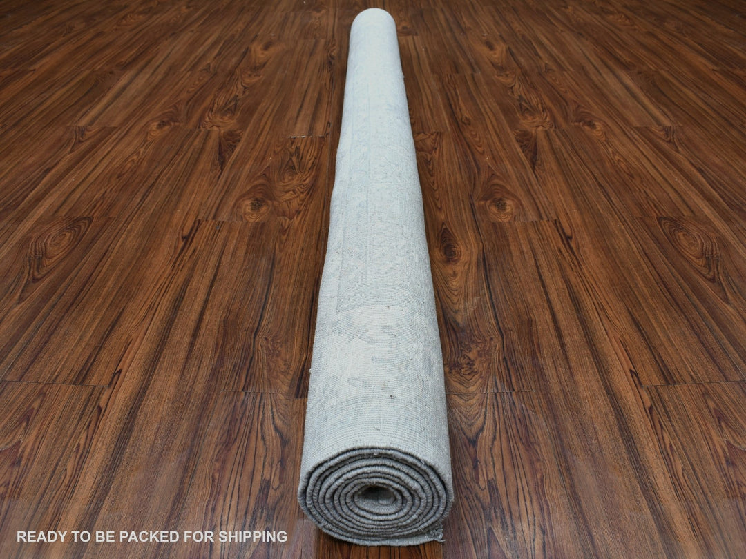 6'1" x 9'0" New Hand Knotted Beige Wool Rectangle Oriental Rug - MOA10267500