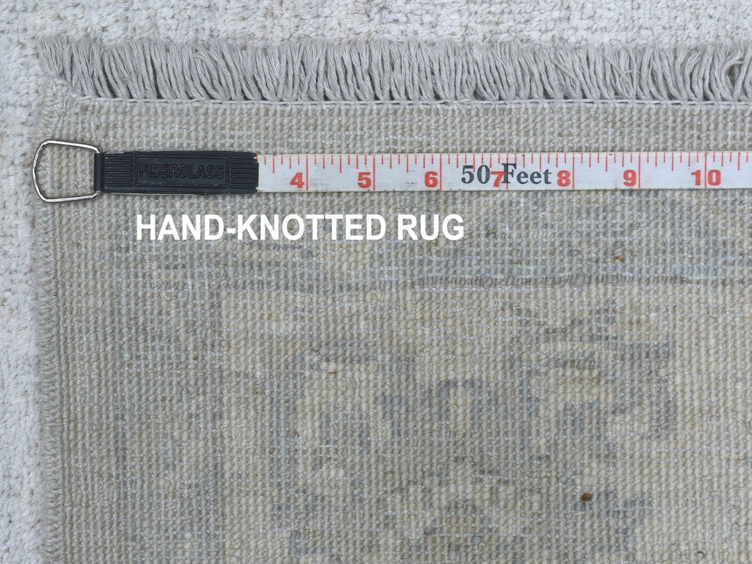 6'1" x 9'0" New Hand Knotted Beige Wool Rectangle Oriental Rug - MOA10267500