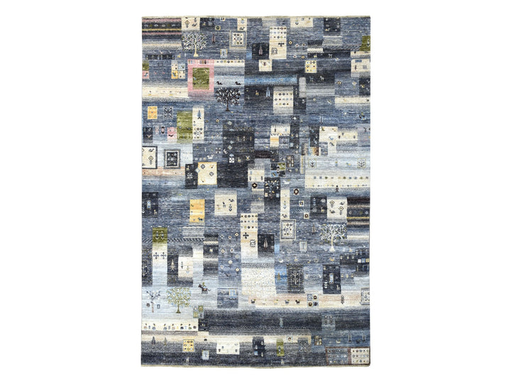 5'10" x 9'0" New Hand Knotted Grey Wool Rectangle Oriental Rug - MOA10267518
