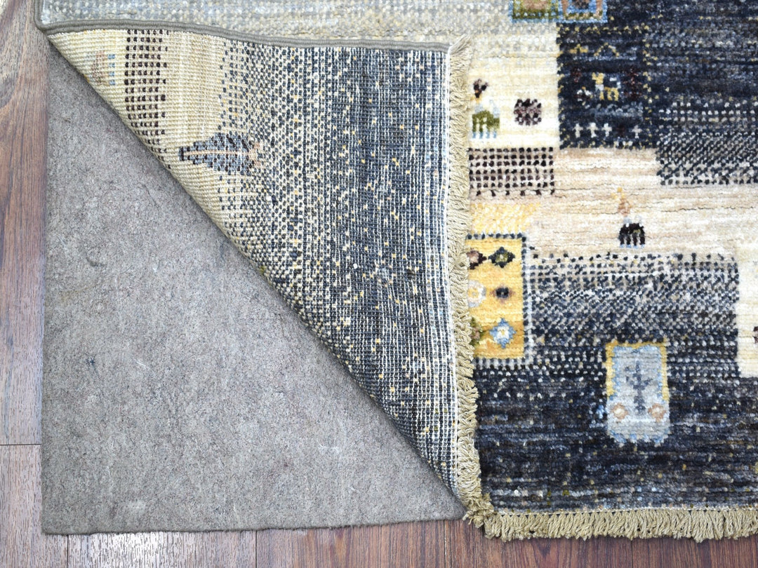 5'10" x 9'0" New Hand Knotted Grey Wool Rectangle Oriental Rug - MOA10267518
