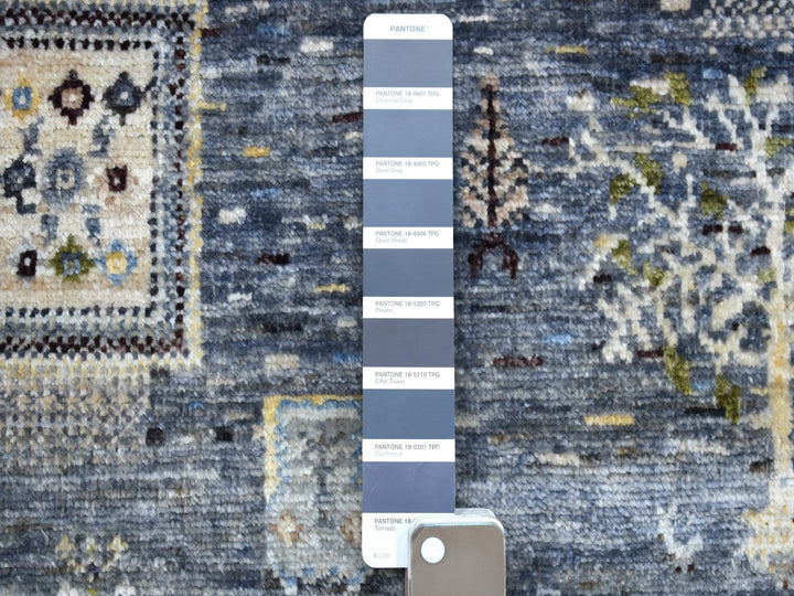 5'10" x 9'0" New Hand Knotted Grey Wool Rectangle Oriental Rug - MOA10267518