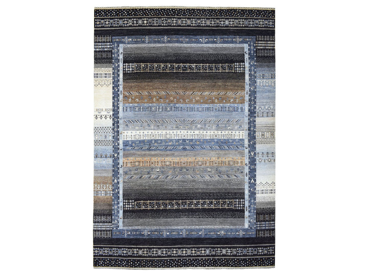 10'2" x 14'1" New Hand Knotted Grey Wool Rectangle Oriental Rug - MOA10267531