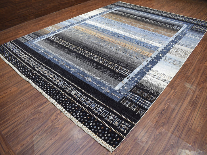 10'2" x 14'1" New Hand Knotted Grey Wool Rectangle Oriental Rug - MOA10267531