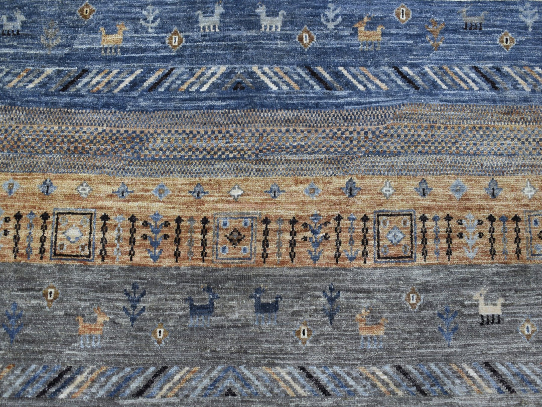 10'2" x 14'1" New Hand Knotted Grey Wool Rectangle Oriental Rug - MOA10267531