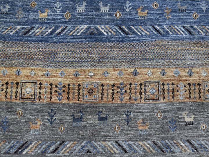 10'2" x 14'1" New Hand Knotted Grey Wool Rectangle Oriental Rug - MOA10267531