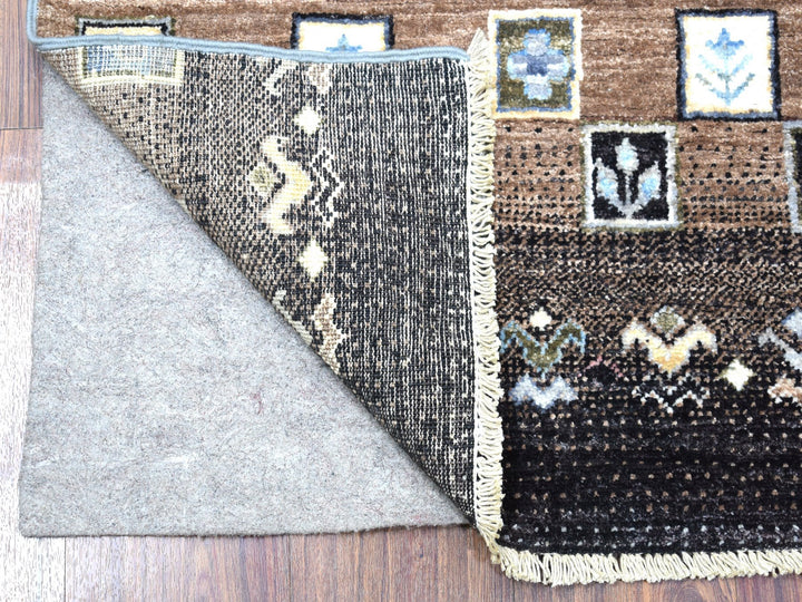 2'4" x 9'9" New Hand Knotted Grey Wool Runner Oriental Rug - MOA10267533