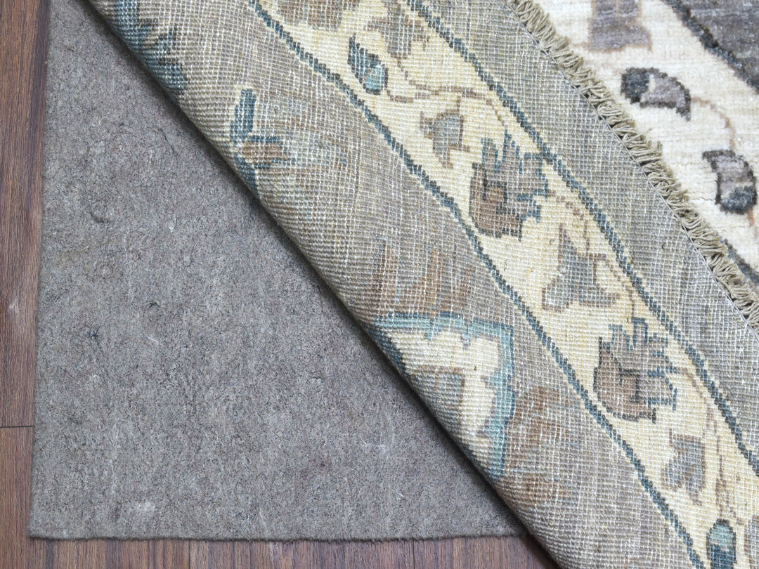 12'0" x 12'0" New Hand Knotted Grey Wool Round Oriental Rug - MOA10267566