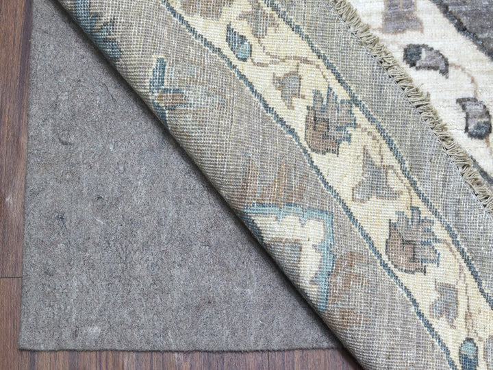 12'0" x 12'0" New Hand Knotted Grey Wool Round Oriental Rug - MOA10267566