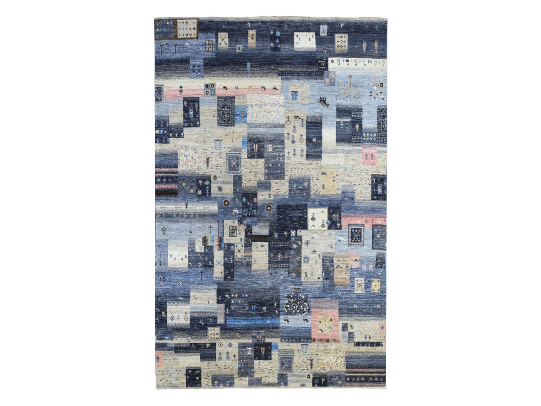 5'10" x 9'2" New Hand Knotted Grey Wool Rectangle Oriental Rug - MOA10267568