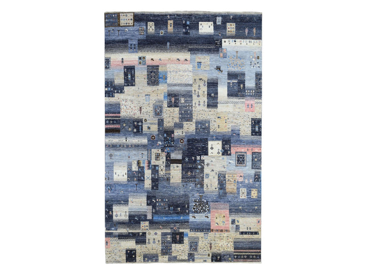 5'10" x 9'2" New Hand Knotted Grey Wool Rectangle Oriental Rug - MOA10267568