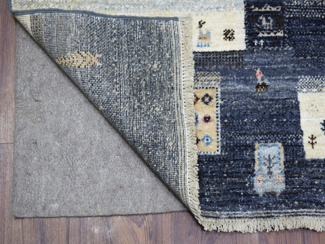 5'10" x 9'2" New Hand Knotted Grey Wool Rectangle Oriental Rug - MOA10267568