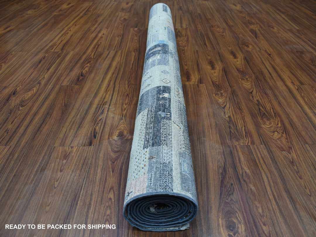 5'10" x 9'2" New Hand Knotted Grey Wool Rectangle Oriental Rug - MOA10267568