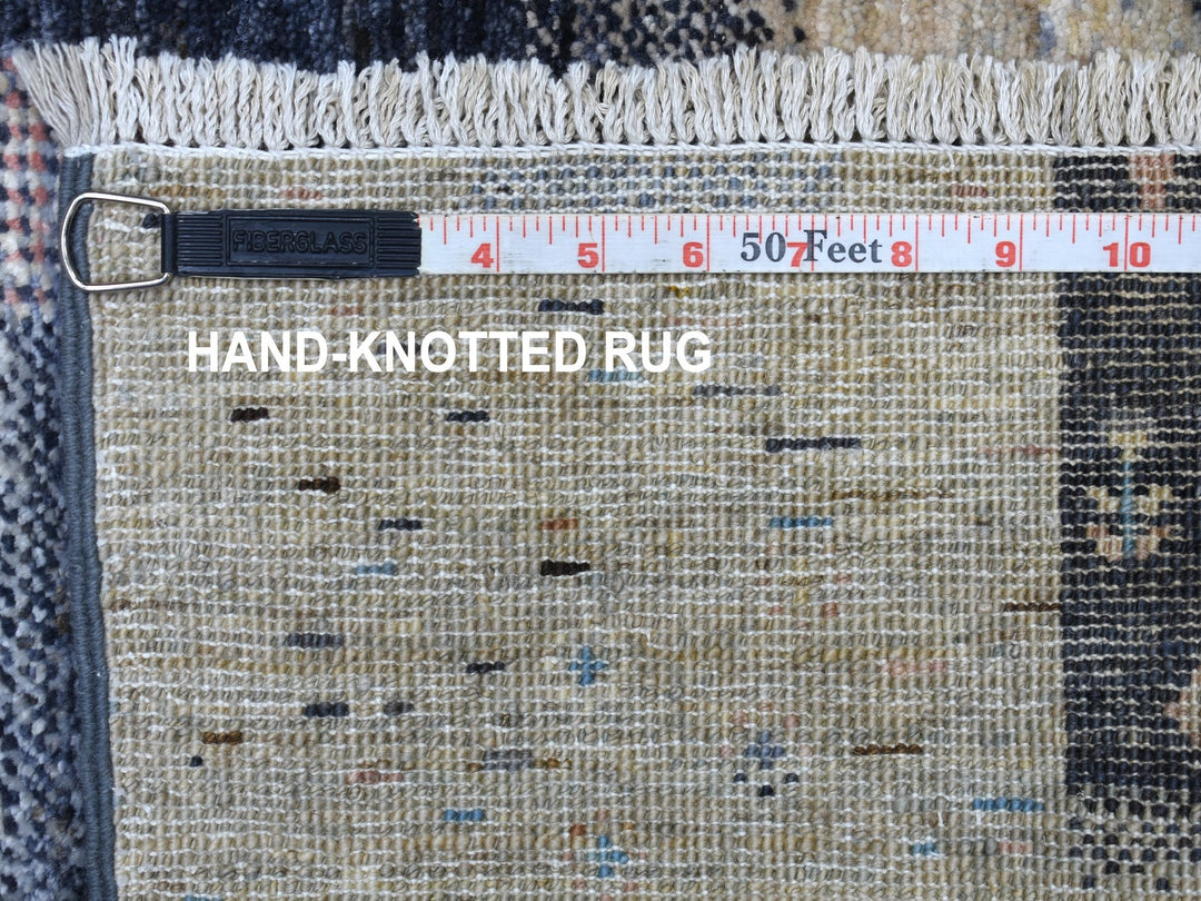 5'10" x 9'2" New Hand Knotted Grey Wool Rectangle Oriental Rug - MOA10267568