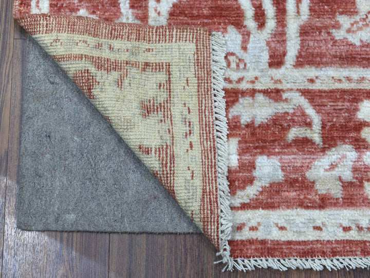 4'1" x 6'0" New Hand Knotted Red Wool Rectangle Oriental Rug - MOA10267581