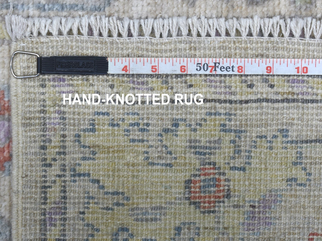 2'10" x 16'0" New Hand Knotted Grey Wool Runner Oriental Rug - MOA10267597