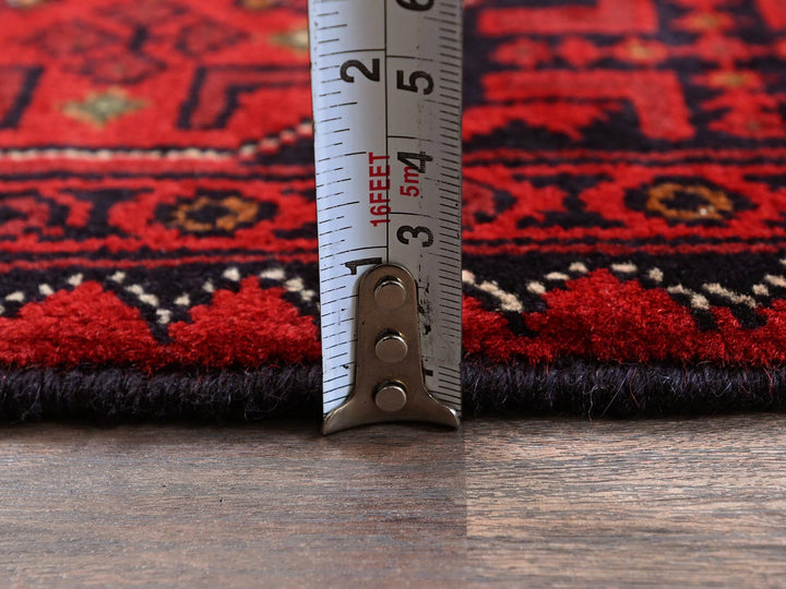 3'5" x 5'2" New Hand Knotted Red Wool Rectangle Oriental Rug - MOA102675