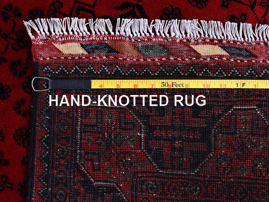 3'5" x 5'2" New Hand Knotted Red Wool Rectangle Oriental Rug - MOA102675