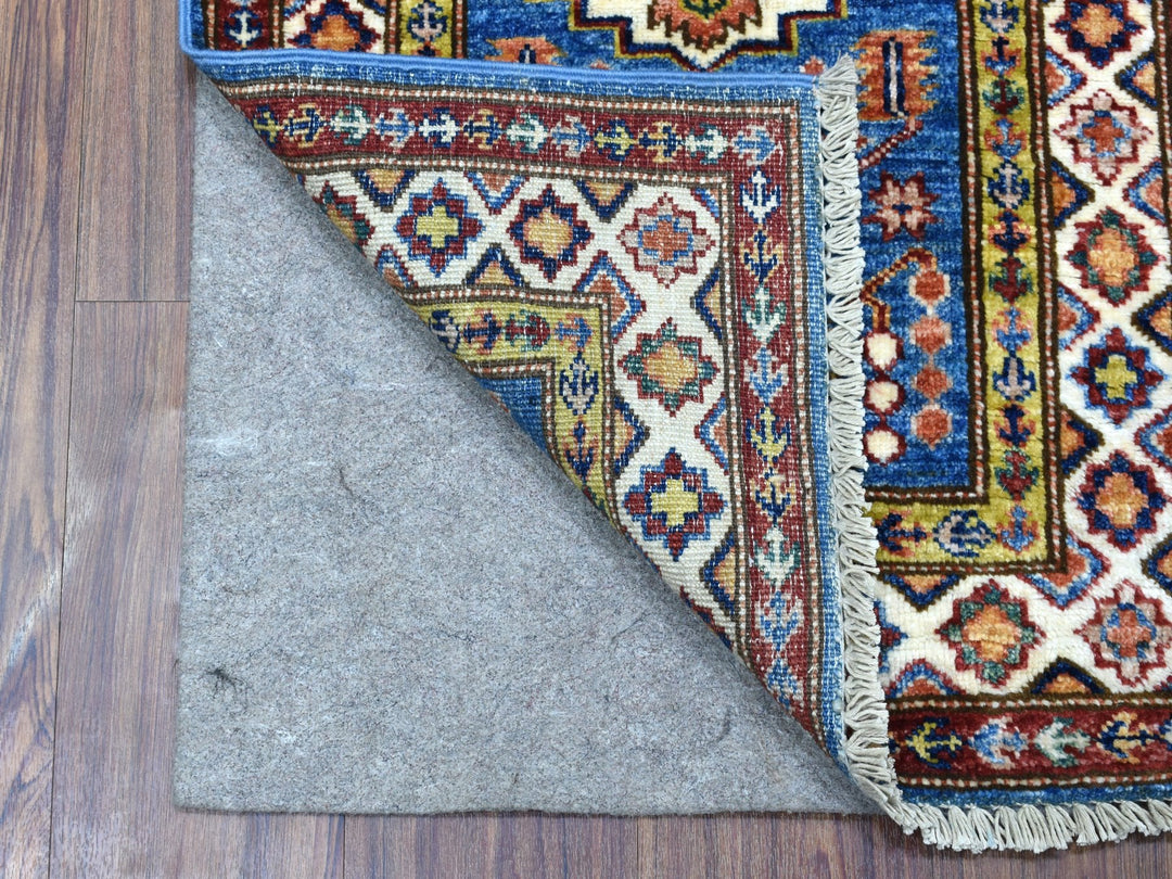 2'0" x 2'10" New Hand Knotted Blue Wool Rectangle Oriental Rug - MOA10267623