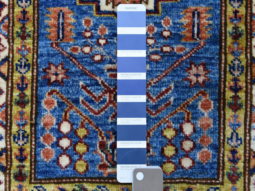 2'0" x 2'10" New Hand Knotted Blue Wool Rectangle Oriental Rug - MOA10267623