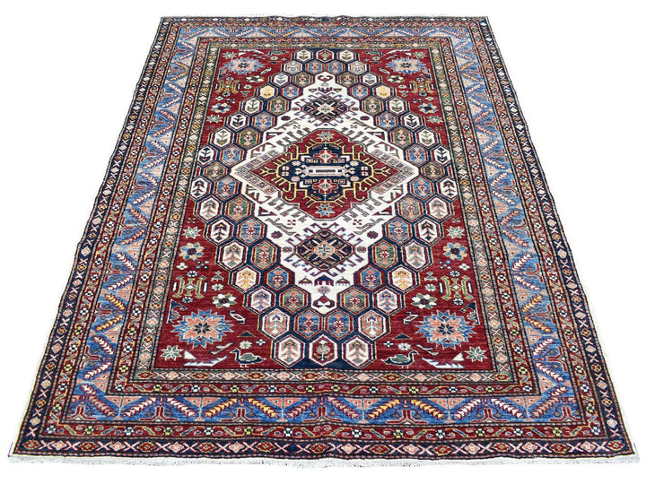 5'0" x 6'5" New Hand Knotted Ivory Wool Rectangle Oriental Rug - MOA10267628