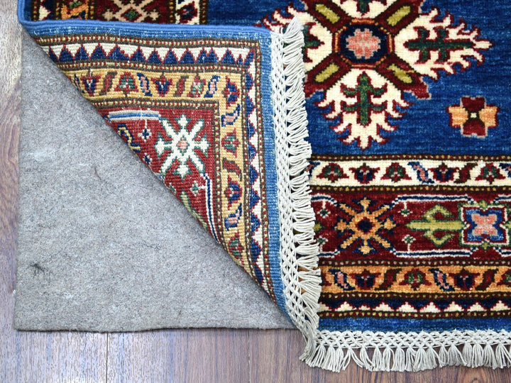 2'6" x 8'8" New Hand Knotted Blue Wool Runner Oriental Rug - MOA10267654