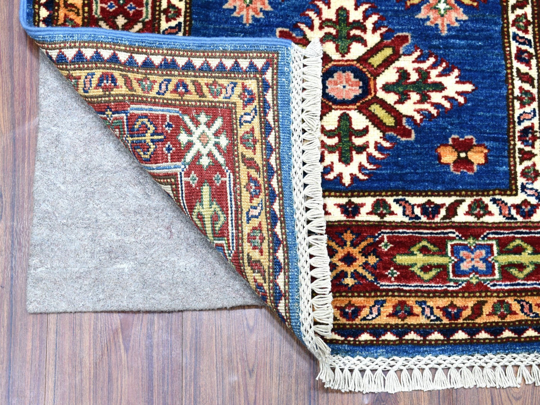 2'7" x 8'7" New Hand Knotted Blue Wool Runner Oriental Rug - MOA10267660