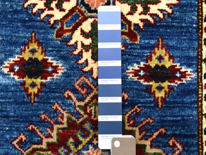 2'7" x 8'7" New Hand Knotted Blue Wool Runner Oriental Rug - MOA10267660