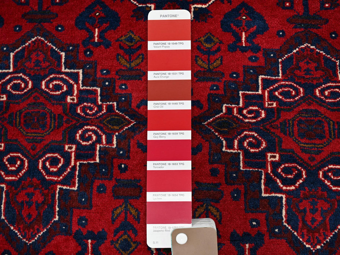 3'10" x 5'7" New Hand Knotted Red Wool Rectangle Oriental Rug - MOA102676