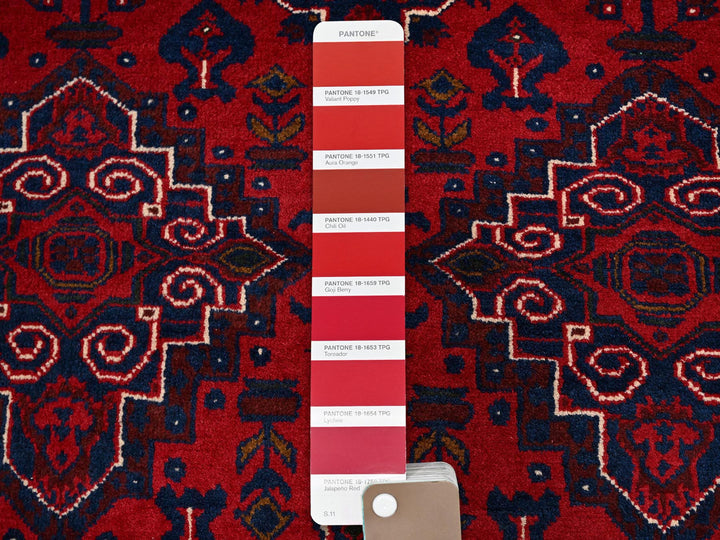 3'10" x 5'7" New Hand Knotted Red Wool Rectangle Oriental Rug - MOA102676