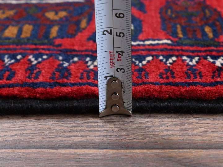 3'10" x 5'7" New Hand Knotted Red Wool Rectangle Oriental Rug - MOA102676