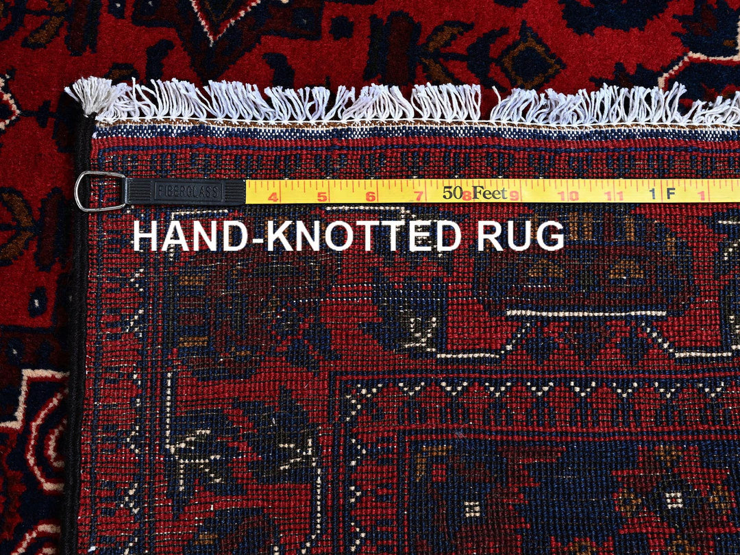 3'10" x 5'7" New Hand Knotted Red Wool Rectangle Oriental Rug - MOA102676