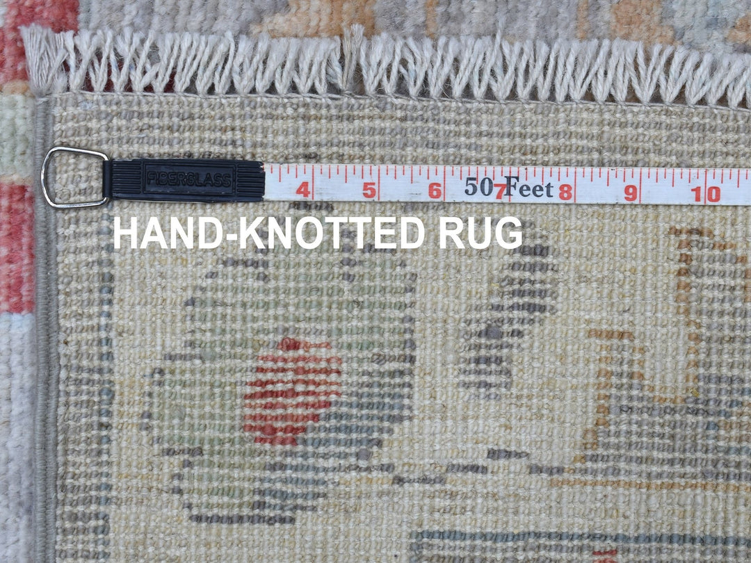 3'0" x 13'5" New Hand Knotted Grey Wool Runner Oriental Rug - MOA10267709