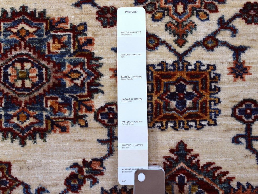 3'10" x 5'0" New Hand Knotted Ivory Wool Rectangle Oriental Rug - MOA10267723